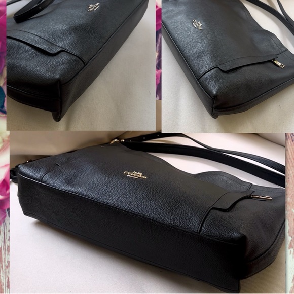 Coach Black Pebbled Leather Hobo Bag - Picture 6 of 15